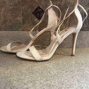 Lulu's Chic Cream Strappy Heels